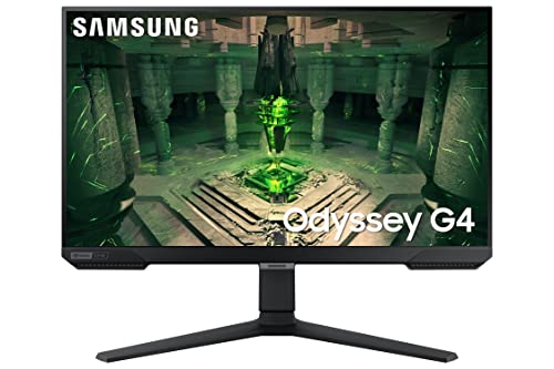 SAMSUNG 25 Odyssey G4 Series FHD Gaming Monitor  IPS  240Hz  1ms  G Sync Compatible  AMD FreeSync Premium  HDR10  Ultrawide Game View  DisplayPort  HDMI  Fully Adjustable Stand  LS25BG402ENXGO