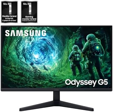 SAMSUNG Monitor para juegos Odyssey G5 G53F QHD de 27", HDR10, frecuencia de actualización de 200Hz, panel IPS, AMD FreeSync Premium, ecualizador negro, interruptor de fuente automática