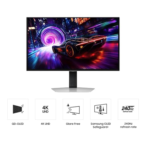 SAMSUNG 27 inch Odyssey QD OLED G8  G81SF   4K  240Hz  Gaming Monitor  0 03ms Response Time  DisplayHDR True Black 400  AMD FreeSync  Premium Pro  Ergonomic Stand  LS27FG810SNXZA  2025