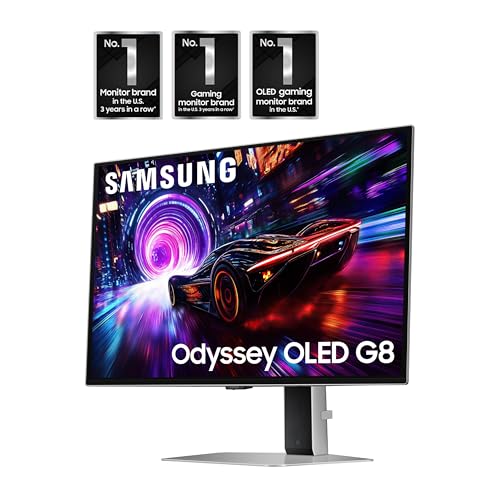 SAMSUNG 27 inch Odyssey QD OLED G8  G81SF   4K  240Hz  Gaming Monitor  0 03ms Response Time  DisplayHDR True Black 400  AMD FreeSync  Premium Pro  Ergonomic Stand  LS27FG810SNXZA  2025