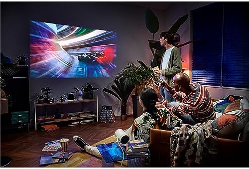 SAMSUNG 30    100  The Freestyle 2nd Gen with Gaming Hub Smart Portable Projector  FHD  HDR  Big Screen Home Theater Experience  360 Sound  SP LFF3CLAXXZA  2023 Model  White  Renewed
