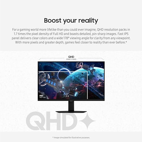 SAMSUNG 32 Inch Odyssey G50D Series QHD Fast IPS G Sync Compatible Gaming Monitor 1ms VESA DisplayHDR 400 180Hz AMD FreeSync Adjustable Stand Eye Saver Mode LS32DG502ENXZA 2024