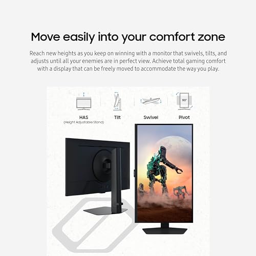 SAMSUNG 32 Inch Odyssey G50D Series QHD Fast IPS G Sync Compatible Gaming Monitor 1ms VESA DisplayHDR 400 180Hz AMD FreeSync Adjustable Stand Eye Saver Mode LS32DG502ENXZA 2024