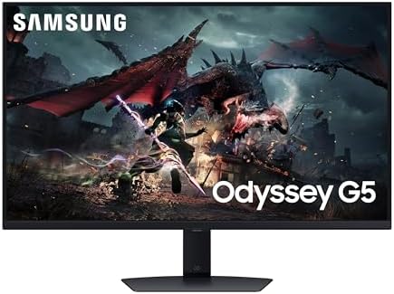 SAMSUNG 32 Inch Odyssey G50D Series QHD Fast IPS G Sync Compatible Gaming Monitor  1ms  VESA DisplayHDR 400  180Hz  AMD FreeSync  Adjustable Stand  Eye Saver Mode  LS32DG502ENXZA  2024
