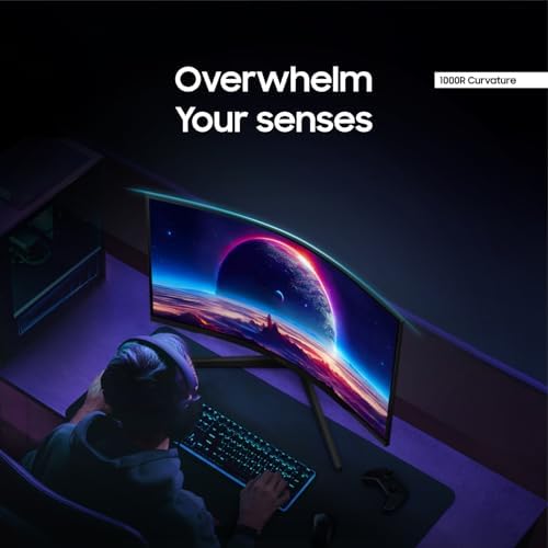 SAMSUNG 32 Odyssey G55C Series QHD 1000R Curved Gaming Monitor  1ms MPRT   HDR10  165Hz  AMD Radeon FreeSync  Eye Care  Glare Free  Sharp Resolution LS32CG550ENXZA