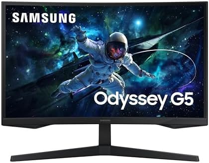 SAMSUNG 32 Odyssey G55C Series QHD 1000R Curved Gaming Monitor  1ms MPRT   HDR10  165Hz  AMD Radeon FreeSync  Eye Care  Glare Free  Sharp Resolution LS32CG550ENXZA