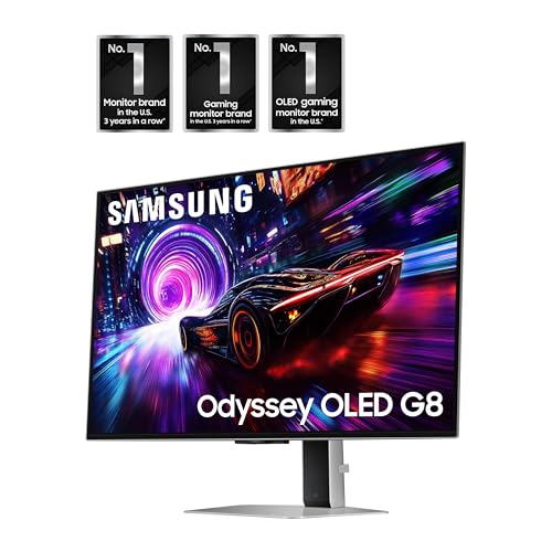 SAMSUNG 32  Odyssey QD OLED G8  G81SF   4K  240Hz  Gaming Monitor  0 03ms Response Time  DisplayHDR True Black 400  AMD FreeSync  Premium Pro  G Sync Compatibile  3 Yr Warranty  LS32FG810SNXZA  2025