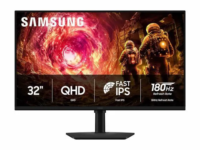 SAMSUNG 32 inch Odyssey G5 QHD 2K 1440P 180Hz IPS with FreeSync & G Sync Compatible 1ms HDR400 Gaming Computer Monitor with Height Adjustable  Swivel  Pivot & Tilt stand LS32FG502ENXZA