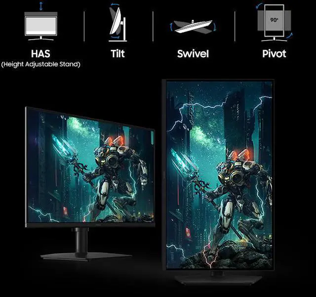 SAMSUNG 32 inch Odyssey G5 QHD 2K 1440P 180Hz IPS with FreeSync & G Sync Compatible 1ms HDR400 Gaming Computer Monitor with Height Adjustable  Swivel  Pivot & Tilt stand LS32FG502ENXZA