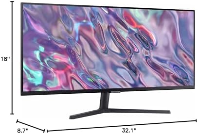 SAMSUNG 34 ViewFinity S50GC Series Ultra WQHD Monitor  100Hz  5ms  HDR10  AMD FreeSync  Eye Care  Borderless Design  PIP  PBP  LS34C502GANXZA  2023  Black