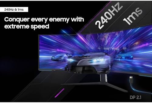 SAMSUNG Odyssey Neo G9 (G95NC) Series Dual 4K UHD 1000R Monitor curvado para juegos, 240Hz, 1ms con DisplayPort 2.1, Quantum Mini-LED, DisplayHDR 1000, AMD FreeSync Premium Pro, LS57CG952NNXZA