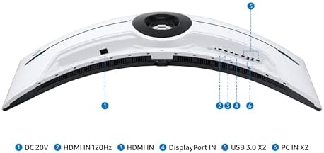 SAMSUNG Odyssey Neo G9 (G95NC) Series Dual 4K UHD 1000R Monitor curvado para juegos, 240Hz, 1ms con DisplayPort 2.1, Quantum Mini-LED, DisplayHDR 1000, AMD FreeSync Premium Pro, LS57CG952NNXZA