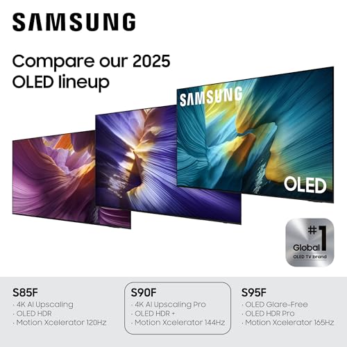 SAMSUNG 65 Inch Class OLED S90F 4K Smart TV  2025 Model  NQ4 AI Gen3 Processor  4K AI Upscaling Pro  OLED HDR    Motion Xcelerator 144Hz  Samsung Vision AI  Alexa Built in