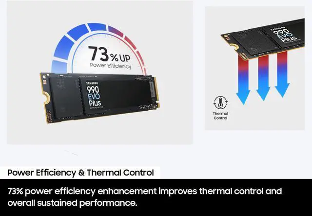 SAMSUNG 990 EVO PLUS SSD 1TB  PCIe Gen 4x4   Gen 5x2 M 2 2280  Speeds Up to 7 150 MB/s  Upgrade Storage for PC/Laptops  HMB Technology and Intelligent Turbowrite 2 0  MZ V9S1T0B/AM