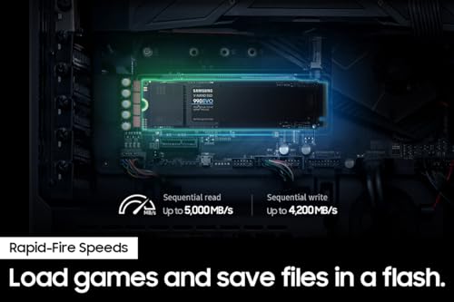 SAMSUNG 990 EVO SSD 1TB  PCIe Gen 4x4  Gen 5x2 M 2 2280 NVMe Internal Solid State Drive  Speeds Up to 5 000MB/s  Upgrade Storage for PC Computer  Laptop  MZ V9E1T0B/AM  Black