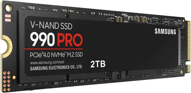 SAMSUNG 990 PRO 2TB SSD  PCIe Gen4 M 2 2280  Seq  Read Speeds Up to 7 450MB/s for High End Computing  Gaming  and Heavy Duty Workstations  MZ V9P2T0B/AM  Non Heatsink