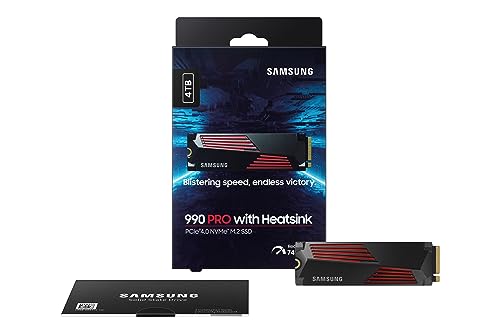 SAMSUNG 990 PRO Heatsink SSD 4TB  NVMe M 2  Speeds Up to 7 450MB/s Best for PlayStation  5  PS5 SSD  Console Expansion MZ V9P4T0CW