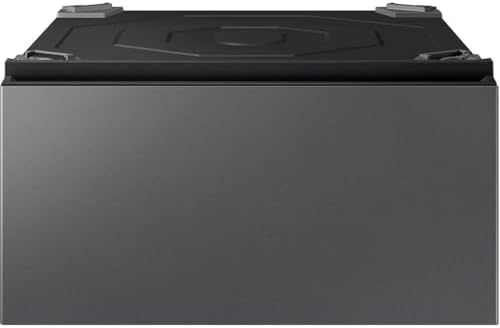 SAMSUNG Bespoke AI Laundry Comb Pedestal with Pull Out Storage Drawer  WE702NZ/US  Dark Steel