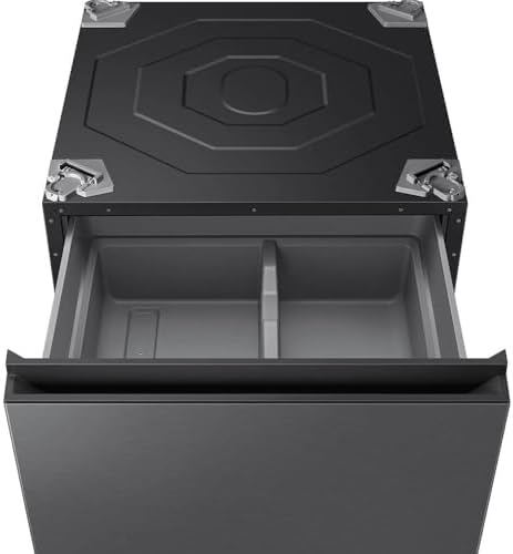 SAMSUNG Bespoke AI Laundry Comb Pedestal with Pull Out Storage Drawer  WE702NZ/US  Dark Steel