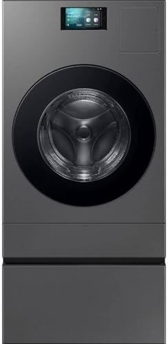 SAMSUNG Bespoke AI Laundry Comb Pedestal with Pull Out Storage Drawer  WE702NZ/US  Dark Steel