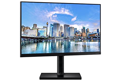 SAMSUNG FT45 Series 24 Inch FHD 1080p Computer Monitor  75Hz  IPS Panel  HDMI  DisplayPort  USB Hub  Built in Speakers  Height Adjustable Stand  3 Yr WRNTY  LF24T450FZNXGO  Black
