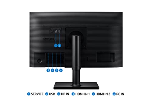 SAMSUNG FT45 Series 24 Inch FHD 1080p Computer Monitor  75Hz  IPS Panel  HDMI  DisplayPort  USB Hub  Built in Speakers  Height Adjustable Stand  3 Yr WRNTY  LF24T450FZNXGO  Black