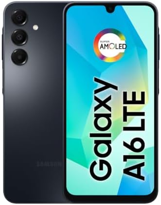 SAMSUNG Galaxy A16 4G Dual SIM  128GB  2025  6 7 90Hz AMOLED  Splash Resistant  8Core  50MP Camera  Factory Unlocked International Model for GSM  Global  A165M/DS  25W Fast Charger Bundle  Black 