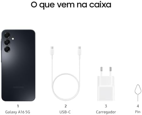 SAMSUNG Galaxy A16 4G Dual SIM  128GB  2025  6 7 90Hz AMOLED  Splash Resistant  8Core  50MP Camera  Factory Unlocked International Model for GSM  Global  A165M/DS  25W Fast Charger Bundle  Black 