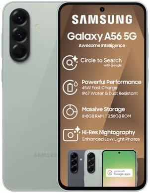 SAMSUNG Galaxy A56 5G Ai  for Tmobile Mint Tello & Global   256GB   12GB  Version Latina Unlocked SM A566E/DS 6 6 120Hz 50MP Triple  Awesome LightGray SM A566EZAATPA 