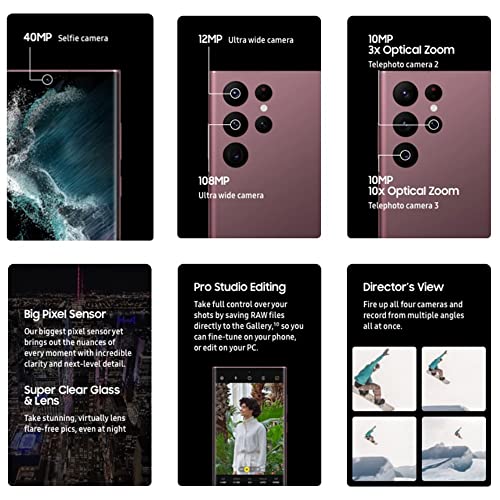 SAMSUNG Galaxy S22 Ultra 5G  US Version  128GB  Black   Unlocked  Renewed 