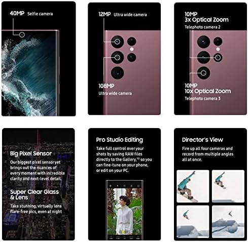 SAMSUNG Galaxy S22 Ultra 5G  US Version  512GB  Phantom Black   Unlocked  Renewed 