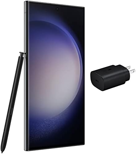 SAMSUNG Galaxy S23 Ultra 5G  256GB  8GB  6 8 AMOLED 2X  200MP Camera  Global Volte  Fully Unlocked for AT&T  Verizon  T Mobile  Global  S918U  w/ 25W Super Fast Charger  Phantom Black   Renewed