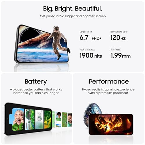 SAMSUNG Galaxy S24 FE AI Phone  128GB Fully Unlocked Android Smartphone  High Res 50MP Camera  Long Battery Life  Brighter Display Screen  US Version  2024  Graphite  Renewed