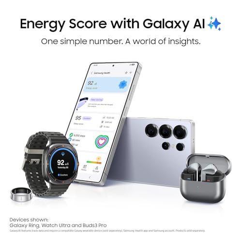 SAMSUNG Galaxy S25 Ultra  256GB Smartphone  Unlocked Android  AI Night Mode Camera  Snapdragon 8 Elite Fast Processor  5000mAh Battery  Built in S Pen  2025  US 1 Yr Warranty  Titanium Silverblue