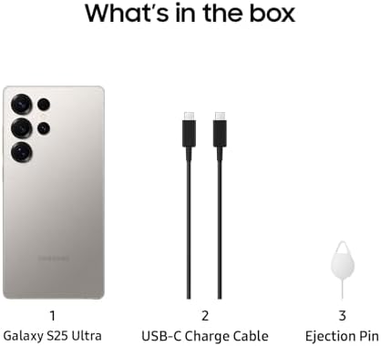 SAMSUNG Galaxy S25 Ultra  512GB AI Smartphone  Unlocked Android  AI Night Mode Camera  Snapdragon 8 Elite Fast Processor  5000mAh Battery  Built in S Pen  2025  US 1 Yr Warranty  Titanium Gray