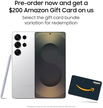 SAMSUNG Galaxy S25 Ultra Cell Phone  256GB AI Smartphone  Unlocked Android  AI Camera  Fast Processor  Long Battery Life  2025  Titanium Black  Renewed 