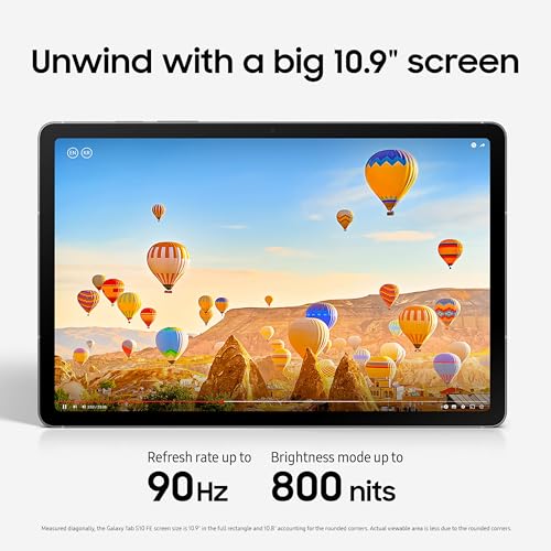 SAMSUNG Galaxy Tab S10 FE 128GB WiFi Android Tablet  Large Display  Long Battery Life  Exynos 1580 Processor  IP68 Water Resistant  90 Hz Refresh  S Pen for Note Taking  US Version  Gray