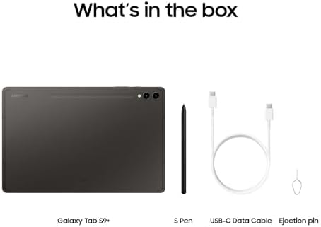 SAMSUNG Galaxy Tab S9  Plus 12 4  256GB WiFi 7 Android AI Tablet  Snapdragon 8 Gen 2   AMOLED Screen  S Pen Included  Long Battery Life  Auto Focus Camera  US Version  2023  Graphite  Renewed