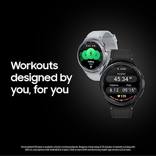 SAMSUNG Galaxy Watch 6 Classic 47mm Bluetooth Smartwatch Rotating Bezel Fitness Tracker Personalized HR Zones Advanced Sleep Coaching US Version Black Renewed