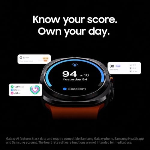 SAMSUNG Galaxy Watch Ultra 47mm LTE AI Smartwatch w/Energy Score  Wellness Tips  Heart Rate Tracking  Sleep Monitor  Fitness Tracker  GPS  2024 Titanium White  Renewed 
