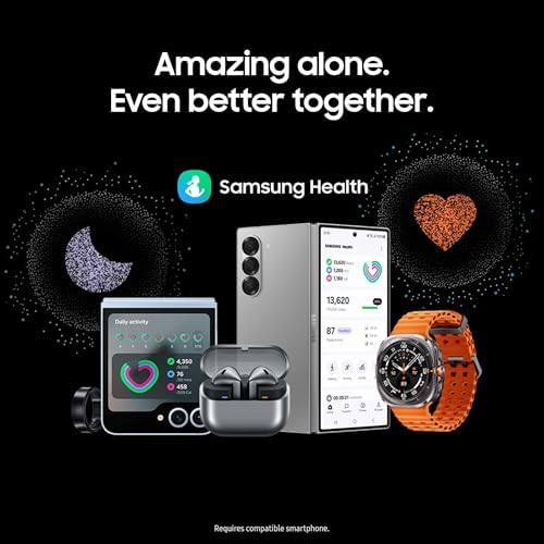 SAMSUNG Galaxy Watch Ultra 47mm LTE AI Smartwatch w/Energy Score  Wellness Tips  Heart Rate Tracking  Sleep Monitor  Fitness Tracker  GPS  2024 Titanium Gray  Renewed 