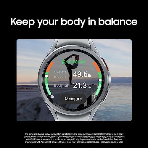 SAMSUNG Galaxy Watch 6 Classic 47mm LTE Smartwatch  Rotating Bezel  Fitness Tracker  Personalized HR Zones  Advanced Sleep Coaching  Heart Monitor  BIA Sensor for Health Insights  US  Silver  Renewed