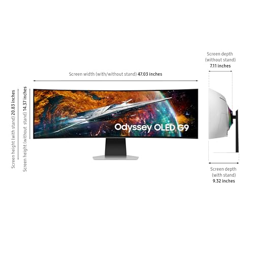 SAMSUNG LS49CG954SNXZA RB 49 Odyssey Neo G9 OLED 5120x1440 240Hz Curved Smart Gaming Monitor   Certified  Renewed 