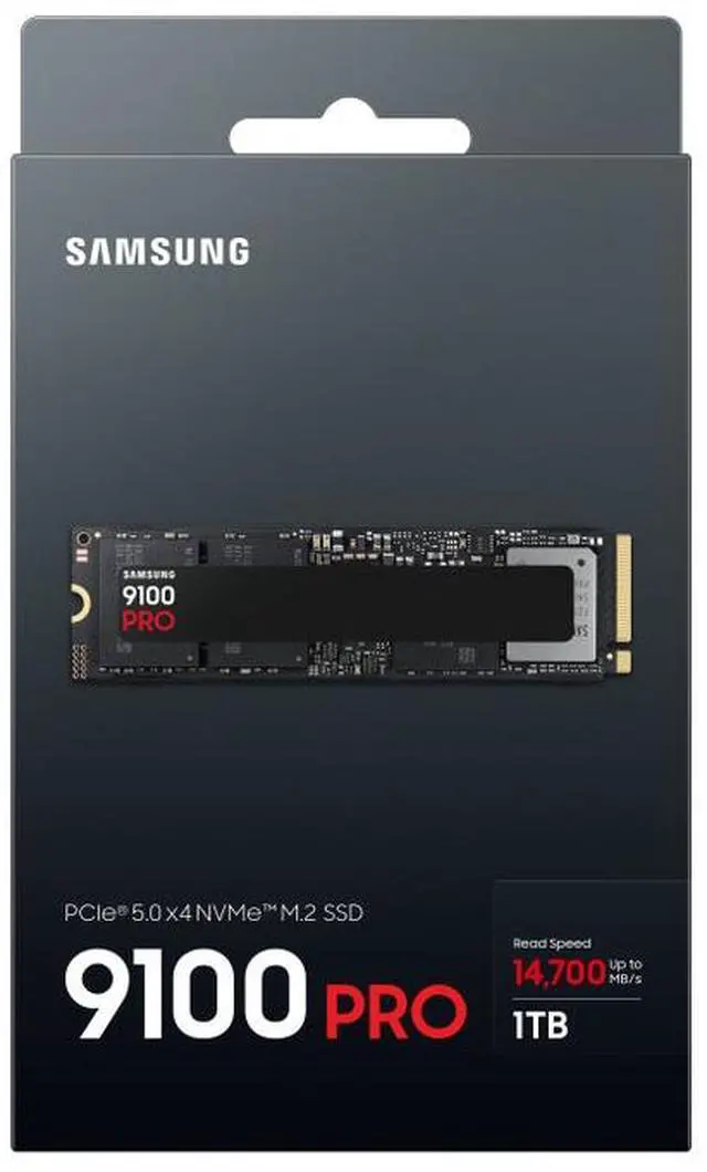 SAMSUNG SSD 9100 PRO 1TB  PCIe 5 0x4 M 2 2280  Seq  Read Speeds Up to 14 800MB/s  Best for AI Computing  Gaming  and Heavy Duty Workstations  MZ  VAP1T0B/AM 