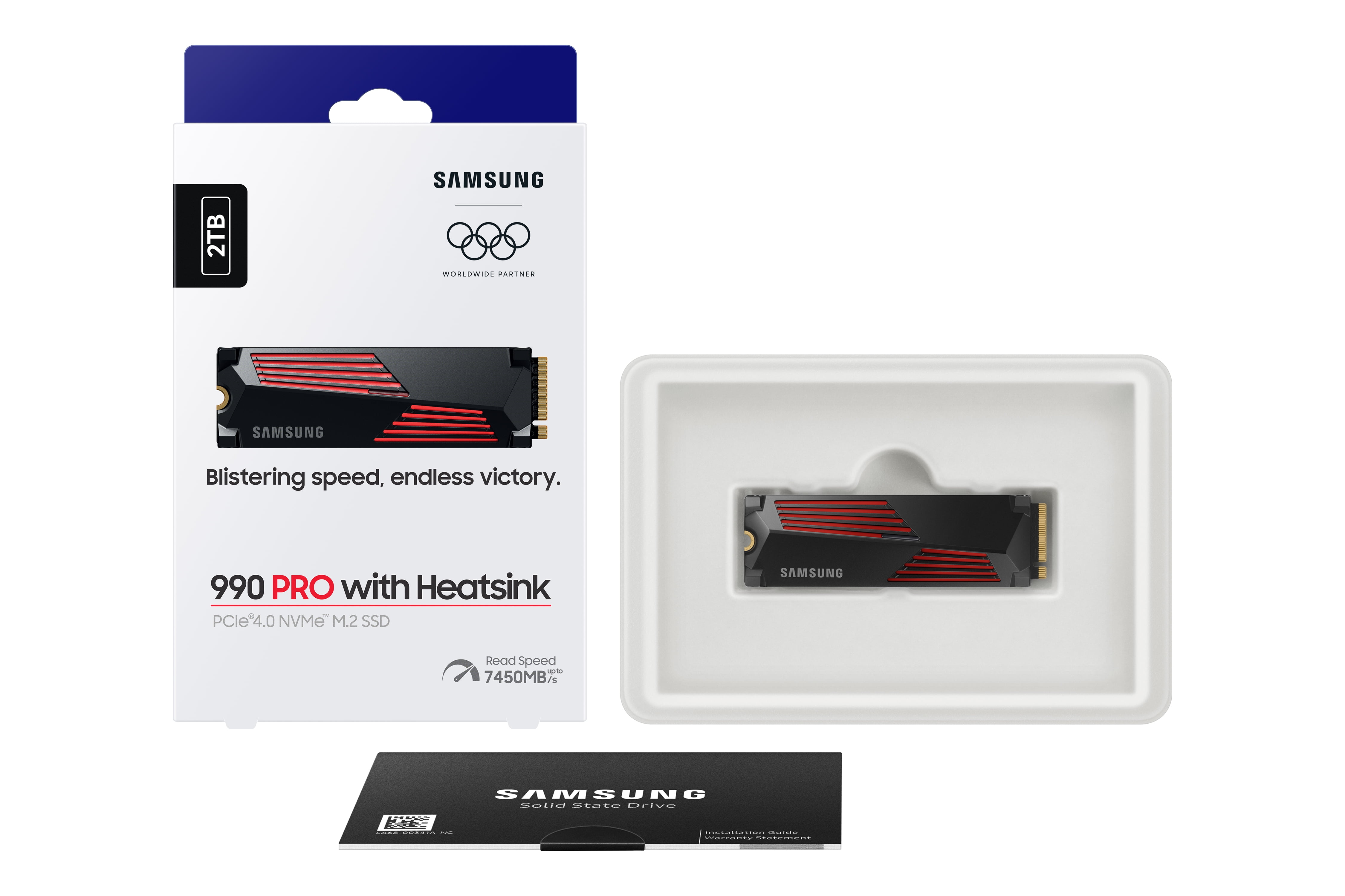 SAMSUNG SSD 990 PRO   Heatsink 2TB  PCIe 4 0  Compatible with PlayStation 5  Internal   MZ V9P2T0GW