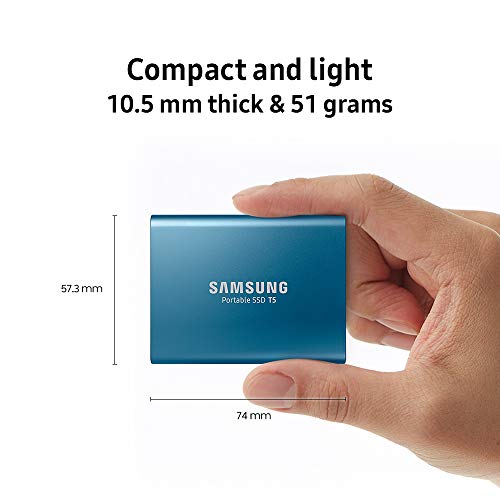 SAMSUNG T5 Portable SSD 2TB   Up to 540MB/s   USB 3 1 External Solid State Drive  Black  MU PA2T0B/AM