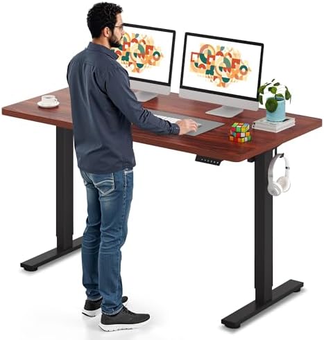 SANODESK Electric Standing Desk 79 x 32 Inches Height Adjustable Stand Up w/6 Button Ergonomic Computer Desk with Splice Board for Home Office  Black Frame   Black Tabletop