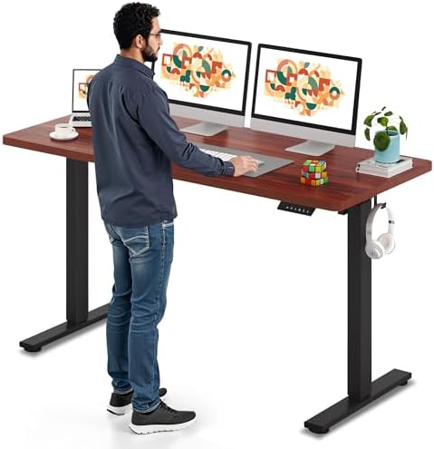 SANODESK Electric Standing Desk 79 x 32 Inches Height Adjustable Stand Up w/6 Button Ergonomic Computer Desk with Splice Board for Home Office  Black Frame   Black Tabletop