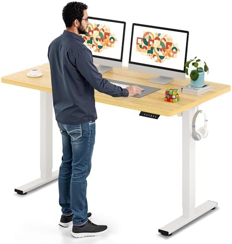 SANODESK Electric Standing Desk 79 x 32 Inches Height Adjustable Stand Up w/6 Button Ergonomic Computer Desk with Splice Board for Home Office  Black Frame   Black Tabletop