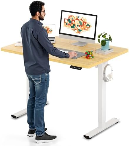 SANODESK Electric Standing Desk 79 x 32 Inches Height Adjustable Stand Up w/6 Button Ergonomic Computer Desk with Splice Board for Home Office  Black Frame   Black Tabletop